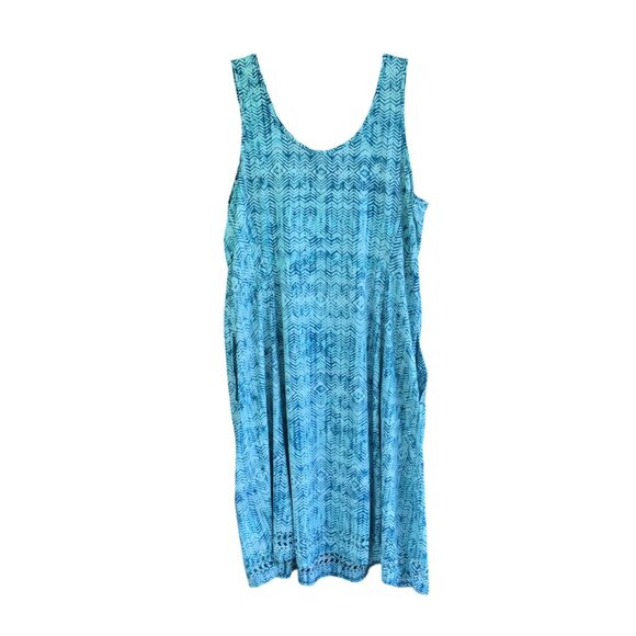 Toad&Co Sunkissed Cutout Dress Women's Size XL Lightweight V-Neck Pockets Blue - Picture 2 of 9